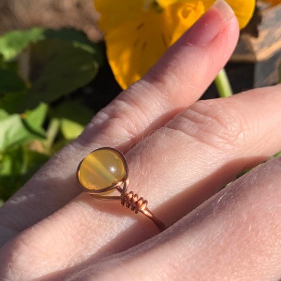 Yellow agate ring - Picture 3 of 4